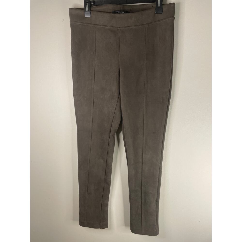 Andrew Marc Chocolate Brown Microsuede Leggings - Size M